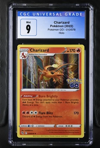 Pokemon 2022 Pokémon GO Holo Rare Charizard 010/078 CGC 9 Mint