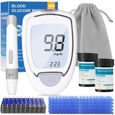 Blood Glucose Monitor, Glucometer Kit with 100 Strips and Lancets, Diabetic Test