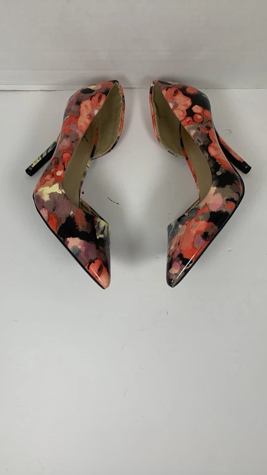 Qupid   Women Patent Pink Orange Pointed Toe Pump Heel Size 8 - Image 3 of 4