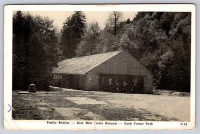 #ad Postcard Public Shelter Saw Mill Picnic Ground Cook Forest Park Pennsylvania PA $4.75