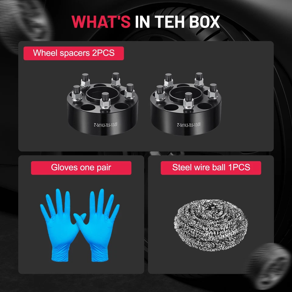 (2) 2" Hubcentric 5x4.5 5x114.3 Wheel Spacers for 1952-1954 Ford Crestline - Imagem 4 de 4