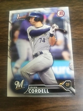 RYAN CORDELL 2016 1st BOWMAN DRAFT CARD BD-151 BREWERS (FIRST ROOKIE BASE)