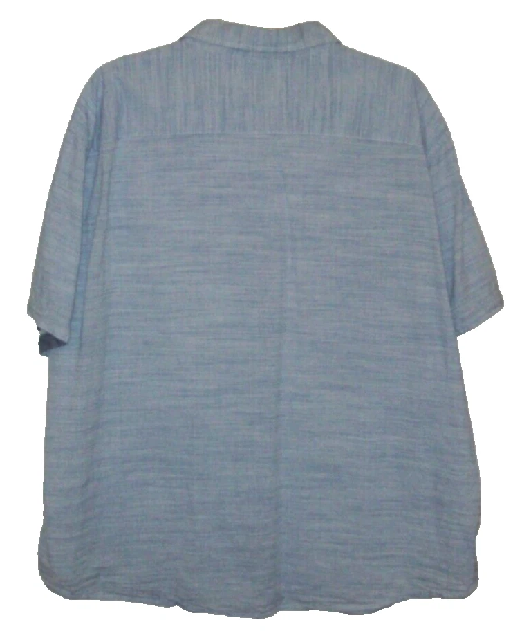 Camisa Lee Para Hombre 3XL Calce Regular Manga Corta Abotonada Algodón Azul Blanco Rayas Foto 4 de 4