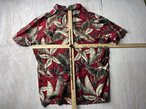 Island Shores hawaiianisches Shirt Herren groß rot Blumenmuster geknöpft 100 % Rayon 90er - Bild 4 von 7