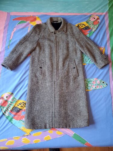 Vintage Burberrys Tweed Wool Over Coat -  Prorsum Tweed Trench Sz 36R - Picture 1 of 10