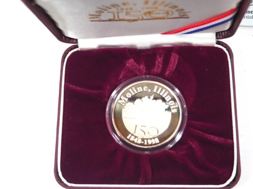 Moline, Illinois 150 1848-1998 1 Oz. Troy .999 Silver Commemorative Medallion - Picture 4 of 6