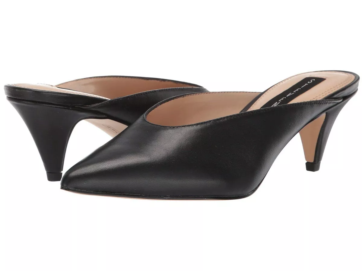 Steven by Steve Madden Elora Leather Kitten Heel Mules Multiple Sizes Black ELO