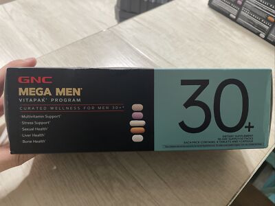 GNC MEGA MEN  30+ Multivitamin Packs 30 Day Supply Exp 02/27 New