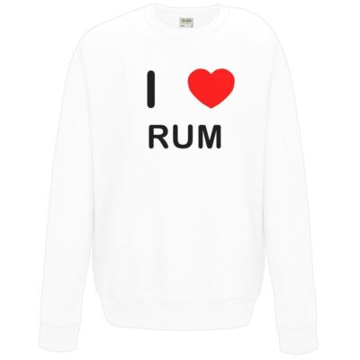 Rum I Love Sweater Pullover Erwachsene Rundhals Langarm Sweatshirt