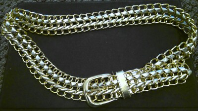 Hippie Retro Gypsy Boho Rock Gold-Tone Metal Chain Belt Size  display picture 1