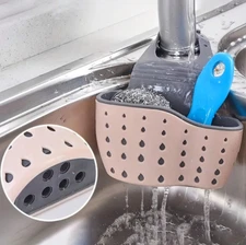 1 PC TPR Faucet Hanging Drain Basket - Double-Layer Design for Kitchen Use