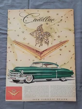 1953 VTG Original Magazine Ad CADILLAC Green Hard Top Car Great Tribute