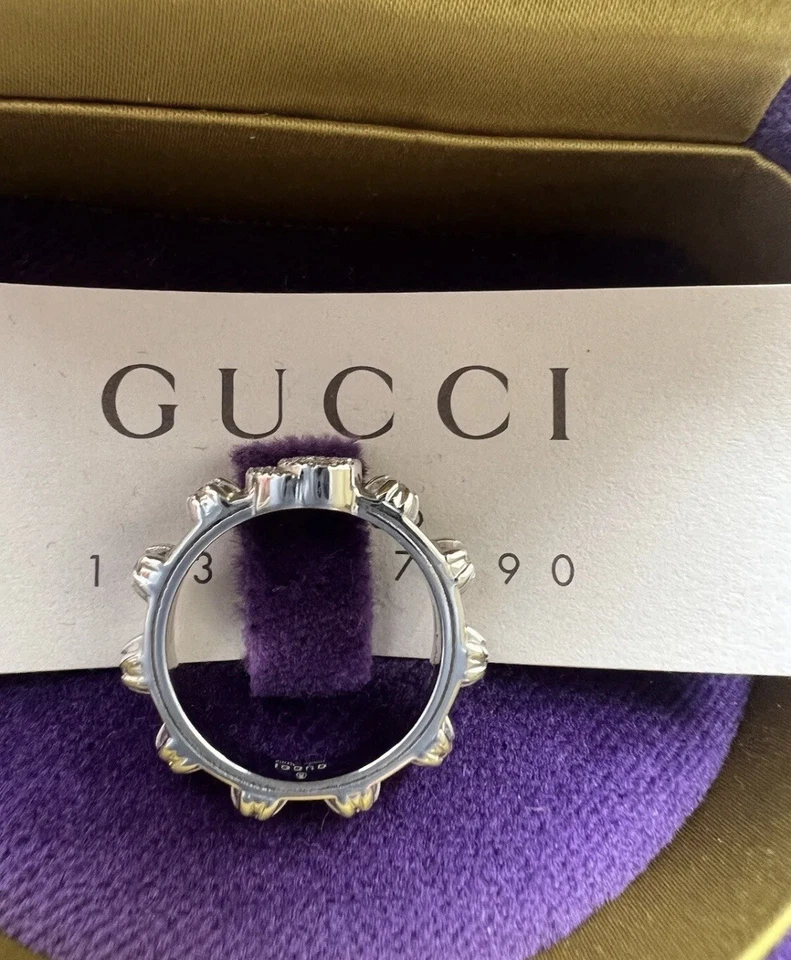 Novo na caixa Gucci ouro branco 18 quilates e anel de diamante 0,35 quilate com recibo. - Imagem 4 de 4