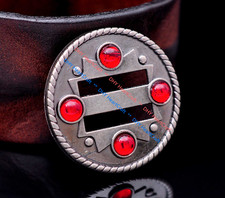 10X Western Cowgirl Turquoise Leathercraft Belt Headstall Slotted Concho 1-1/2"