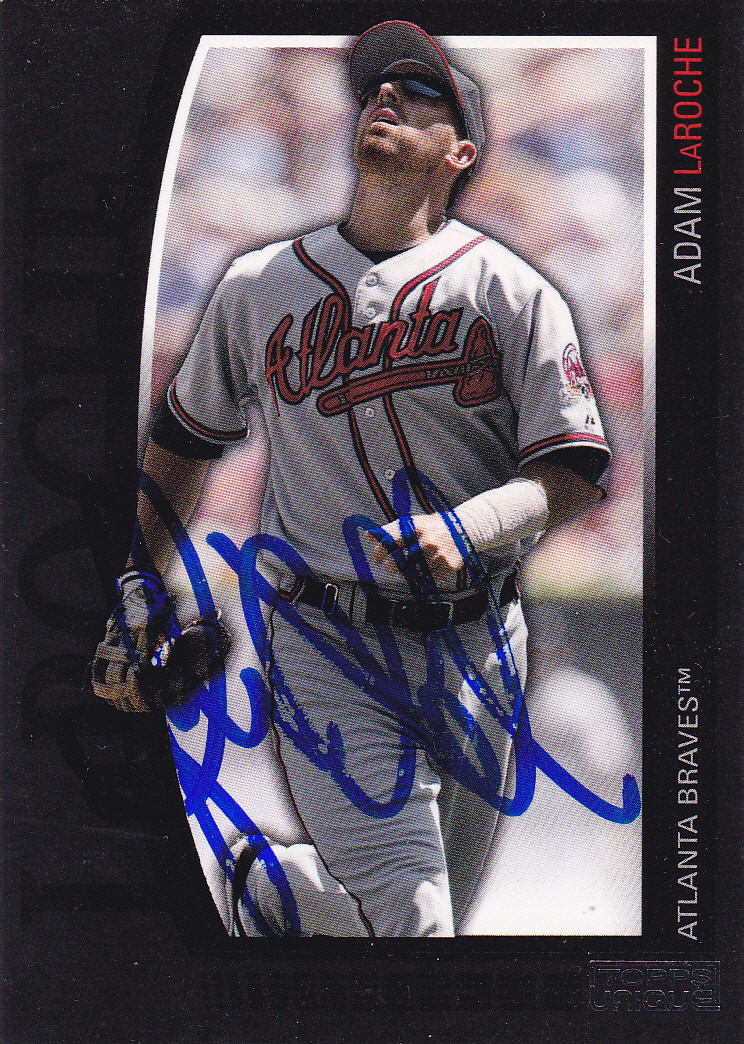 ADAM LaROCHE ATLANTA BRAVES SIGNED CARD NATIONALS DIAMONDBACKS