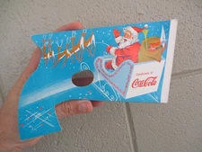 ORIGINAL COMPLIMENTS OF COCA-COLA SANTA CHRISTMAS POP-GUN CARDBOARD TOY