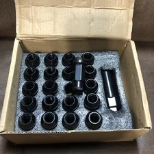 Pro Parts M12xP1.25 20Pcs Open End Lug Nuts Black With Tool