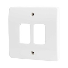 MK Logic K3632WHI 2 Module Front Plate Grid Plus White