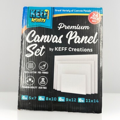 KEFF Canvases for Painting - 24 Pack Blank Canvas Panels Set Boards for ...