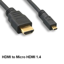 KNTK 3ft Micro HDMI to HDMI 1.4 Cable 4K 3D w Ethernet for Display GoPro Camera