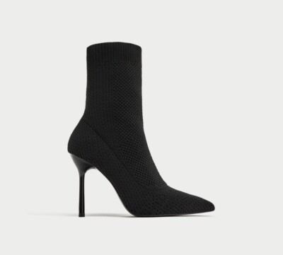zara fabric heeled ankle boots