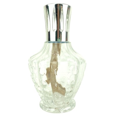 Lampe Berger Paris Oil Lamp Glass Clear Perfume Style Bottle Dots - Empty - Used