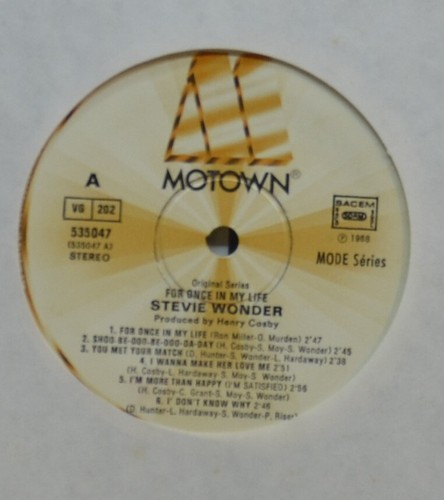 LP : STEVIE WONDER - FOR ONCE IN MY LIFE - Foto 4 di 4
