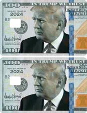 Trump $100 Bill Credit Card Skin (2-Pack) | Funny MAGA 2024 Money Parody Sticker