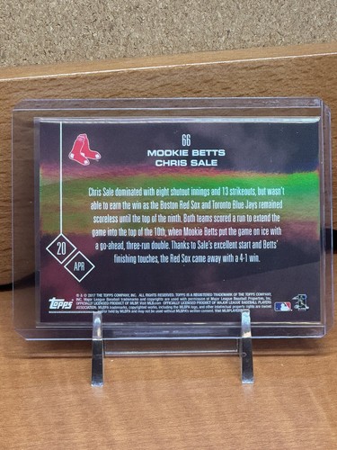 2017 Topps Now Card #66: Boston Red Sox Mookie Betts / Chris Sale - 第 2/2 張圖片