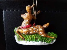 RUNNING DEER CHRISTMAS ORNAMENT 4x1x3.5" H