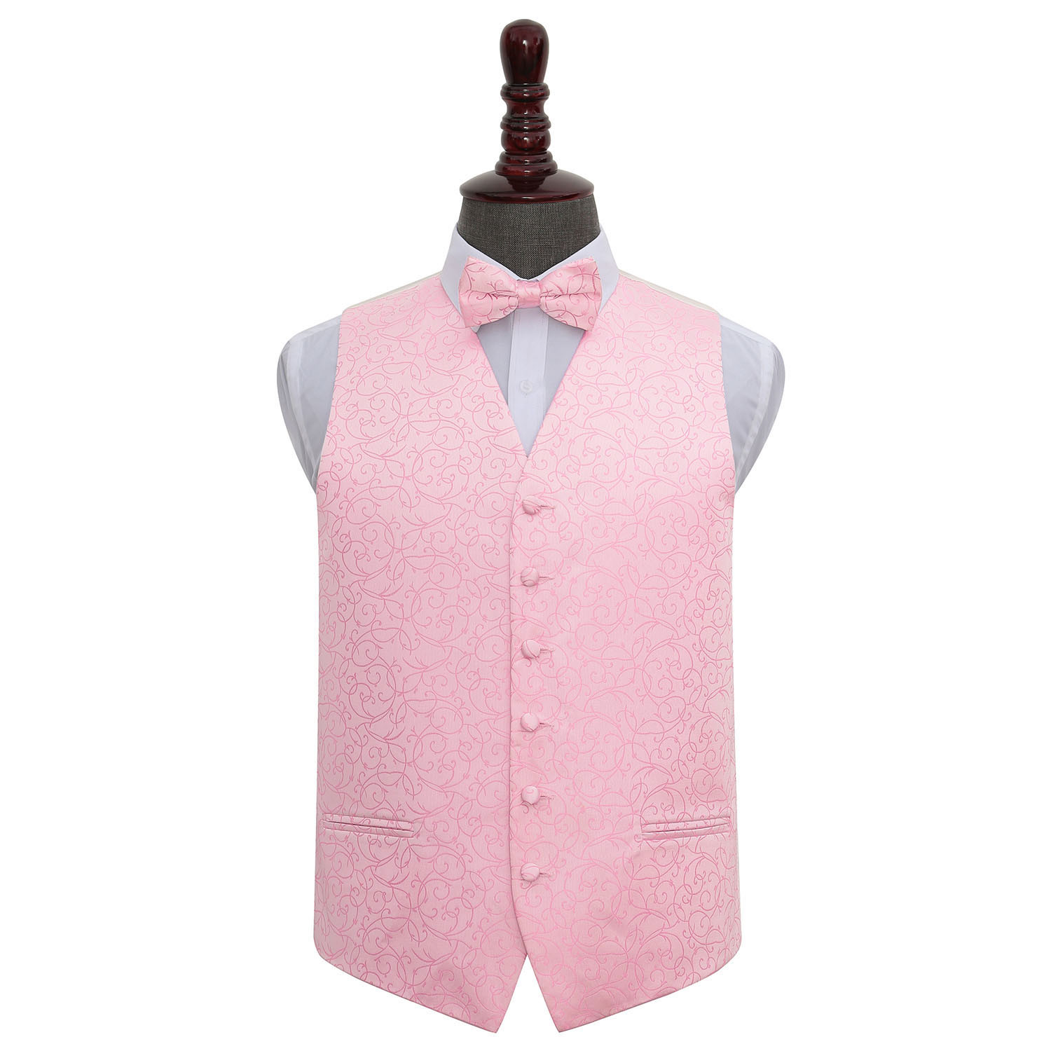 Conjunto de chaleco y pajarita tejido remolino formal boda esmoquin chaleco para hombres niños por DQT