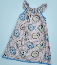 Princesses Dress Cotton Fashionable Princesses Frame Badge Dress 5-7yrs