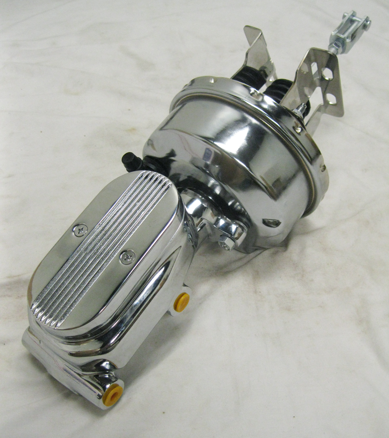 Chevy Full Size Car 9 Chrome Power Brake Booster Bail Top Master Disc Disc Kit