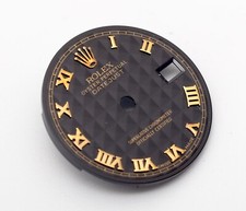 Rolex 26mm Datejust Black Face Pyramid Golden Roman Numerals UNUSED Watch Dial
