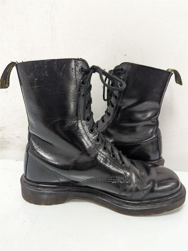 DR. MARTENS MADE IN ENGLAND BLACK SMOOTH LEATHER BOOTS, UK9 US10 EU43, K593 - Picture 8 of 11
