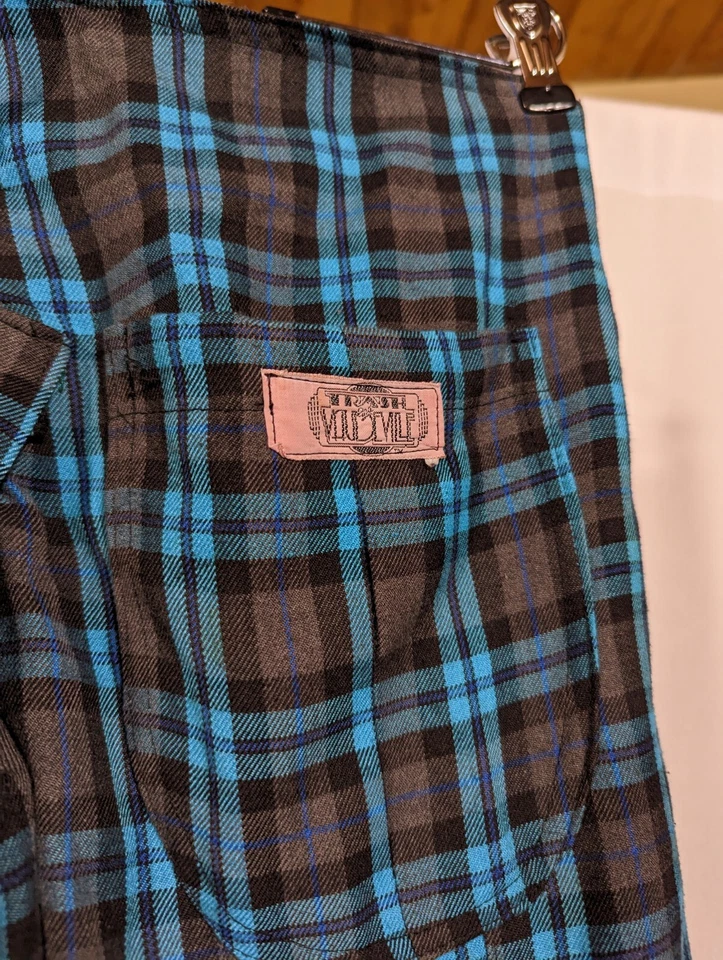 Мусор и водевиль винтажный Великобритании тартан панк-рок фартук цепочка молнии Tripp NY - Изображение 4 из 4