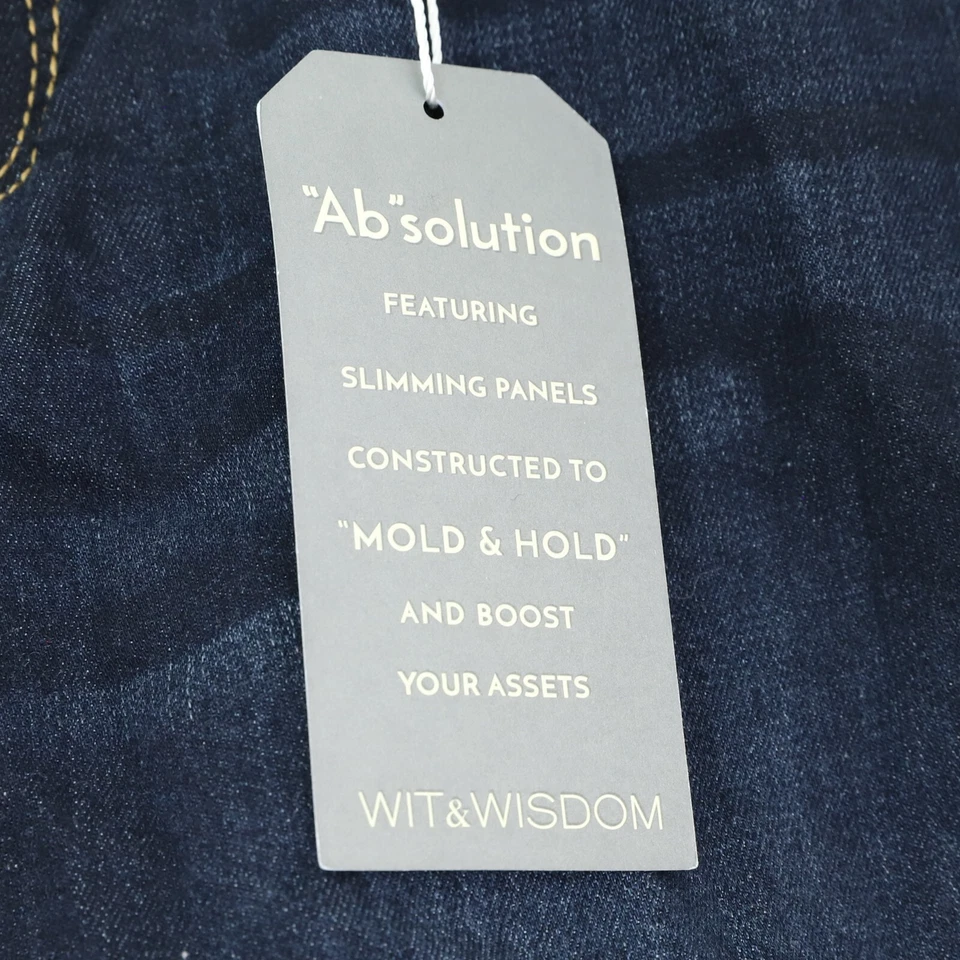 WIT & WISDOM Ab Solution Denim Jean Shorts Size 2 Indigo Dark Blue NEW Tag B17 - Image 3 of 4