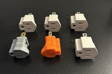 Six 6 Pack 3 to 2 Prong Power Outlet Adapters