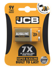 JCB 9V Super Alkaline Block Battery Cell PP3 Genuine Batteries 6LR6I 9 Volts