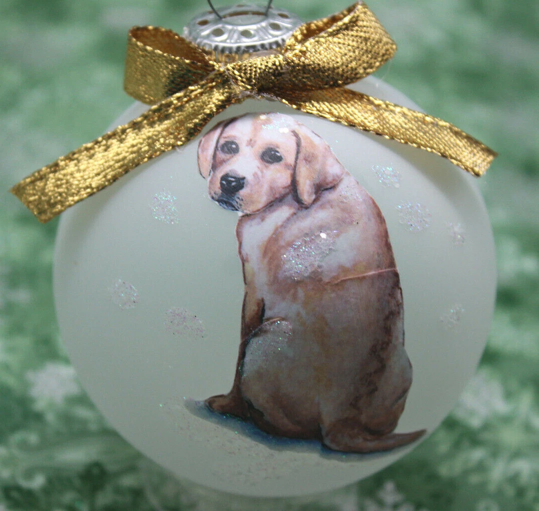 Yellow lab cheap ornament