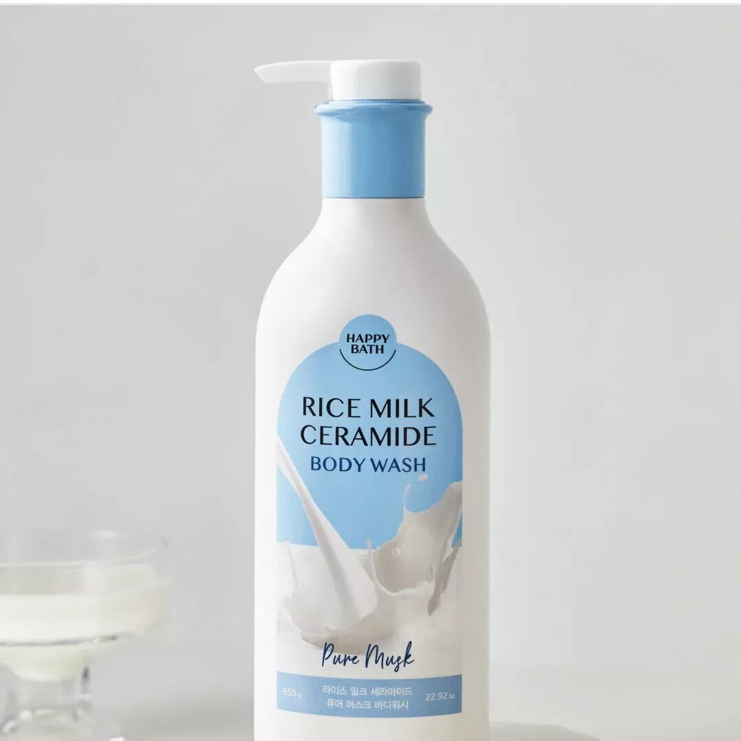 Happy Bath Rice Milk Ceramide Pure Musk 650g Body Wash / Tracking | eBay