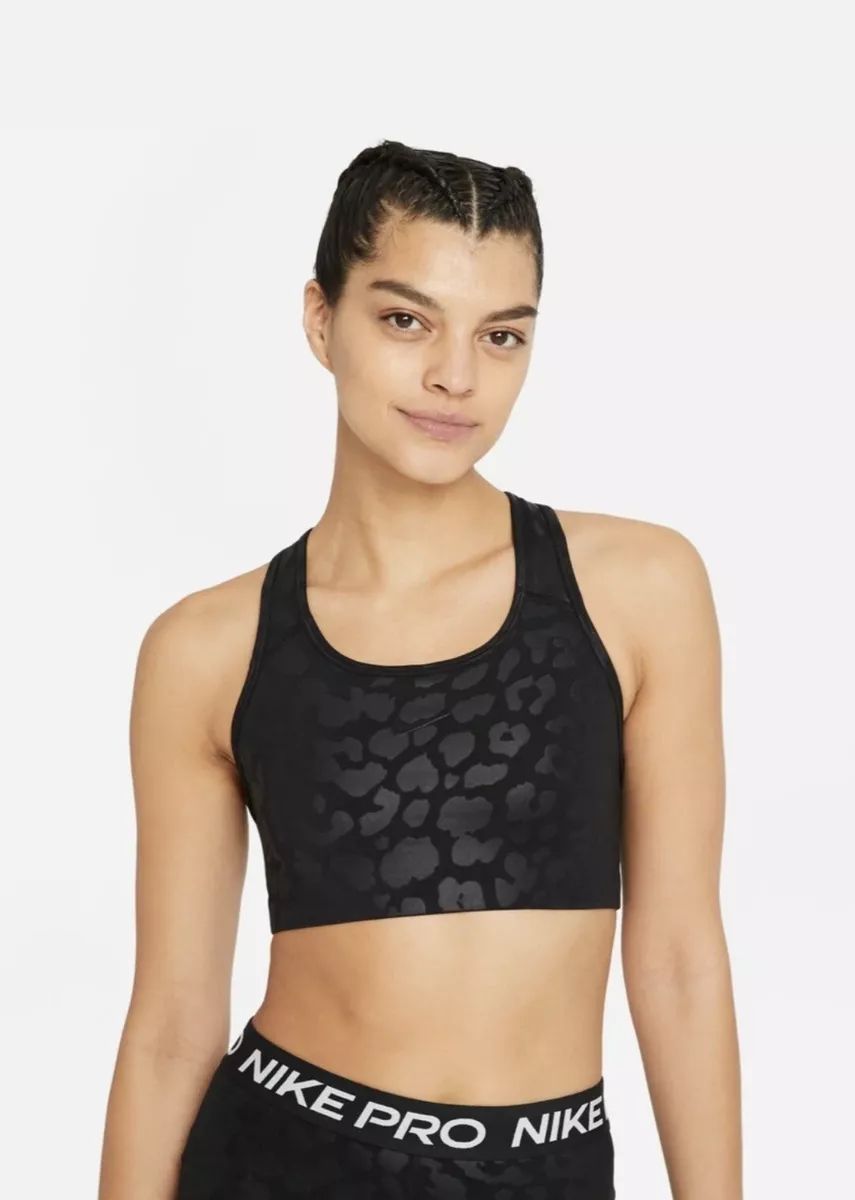 New Nike Leopard Black Training Sports Bra DD1117 073 Size XSmall 4-6 S M L