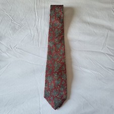 Vintage Liberty of London Mens 100% Silk Red Paisley Tie Made In USA