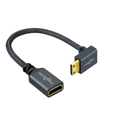 Durable 0.2m Mini HDMI to HDMI Cable - 270° Angle, Gold-Plated for Optimal Use
