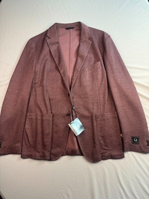 Q by Flynt Blazer Men Size 46R Q-Booth 2 Button Front Purple Single Breasted