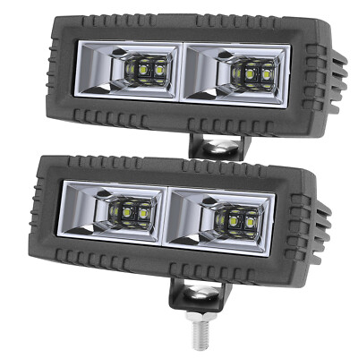 2x 5'' LED Cube Work Light Bar Flood Driving Reverse White YELLOW OffRoad 4WD ATV
