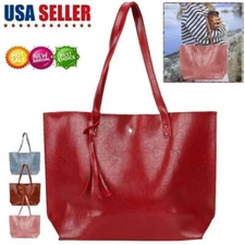 Women Leather Messenger Satchel Tote Bag Lady Large Shoulder Handle Bag Outdoor