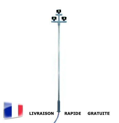 MODÉLISME 1 x PYLÔNE de 1, 2, ou 3 TÊTES HO 130mm à LED 12V + R510Ω JOUEF ROCO