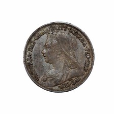 Great Britain 1895 Silver Threepence Queen Victoria British Coin km#777 3p