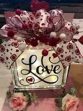 Fancy Love Valentine decal sticker for DIY 8" glass block